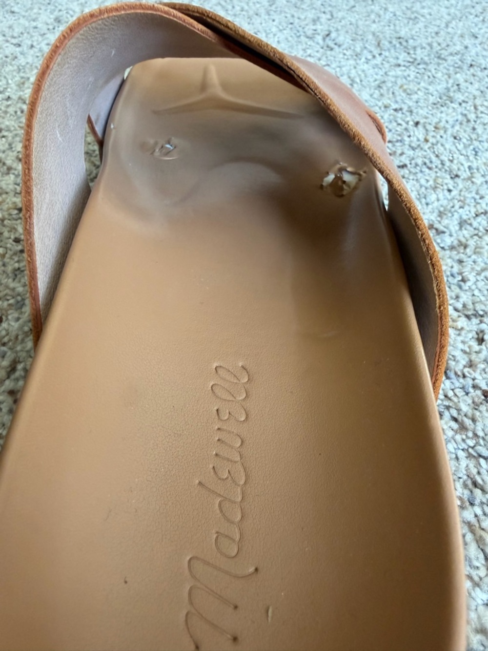 Madewell Brown Leather Crisscross Slide Sandals - Picture 3 of 3